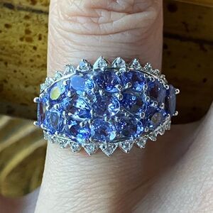 Natural Tanzanite Sterling Silver Ring Size 6